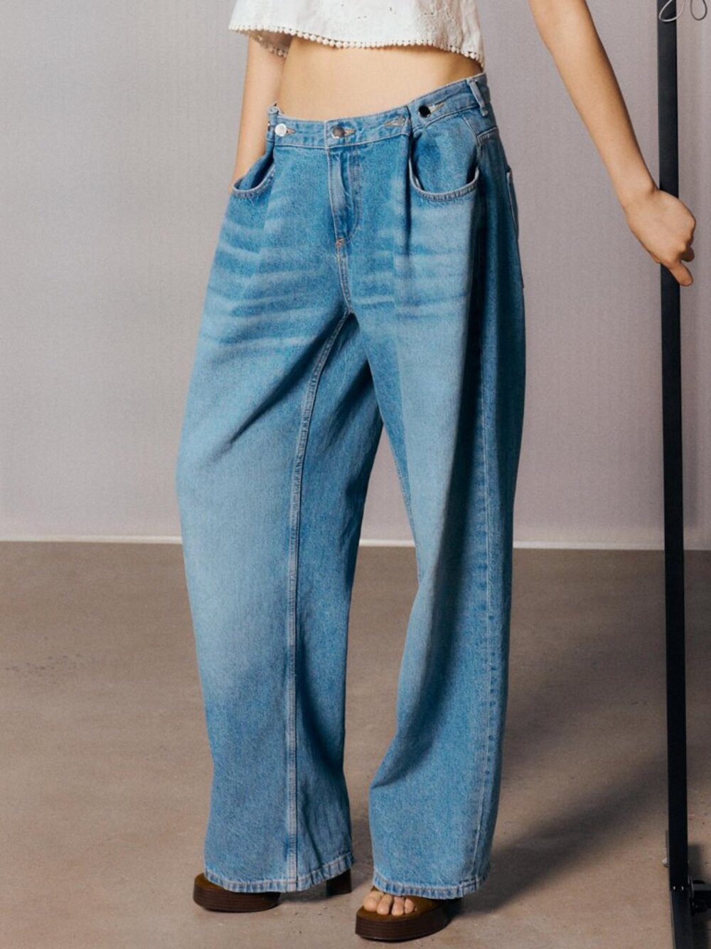 NWT Zara Loose Wide Leg Jeans Size 0